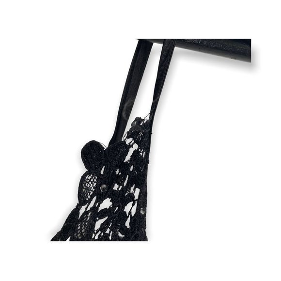 Ivy and Annabelle Black Peekaboo Pleat Full Length Negligee Medium - Picture 12 of 12